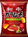 Koikeya Kara mucho ostre chipsy ziemniaczane o smaku Wagyu i Wasabi, 53g | JaponiaCentralna.pl
