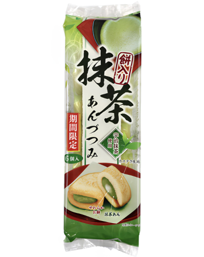 Tenkei ciasteczka mochi z nadzieniem Matcha w cieście Castella, 6szt. 180g | JaponiaCentralna.pl