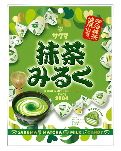 Sakuma cukierki o smaku Matchy i mleka, 58g | JaponiaCentralna.pl | Prawdziwe Japońskie Produkty