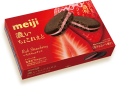 Meiji Rich ciastka kakaowe o mocnym smaku truskawek, 96g | JaponiaCentralna.pl