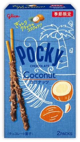Glico Pocky wiórki kokosowe w polewie czekoladowej 44.2g | JaponiaCentralna.pl