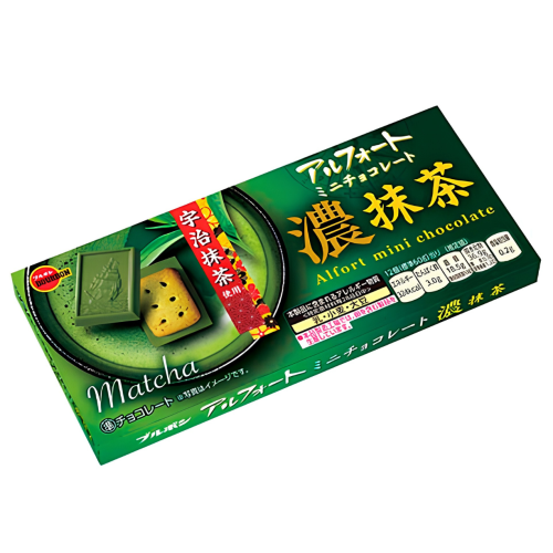 Bourbon Alford Mini Chocolate Miyabi Matcha pełnoziarniste ciasteczka z czekoladą matcha, 60g | JaponiaCentralna.pl
