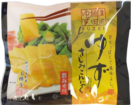 Ishibashiya wegańskie sashimi z Konjaku (Konnyaku) z dodatkiem cytrusa Yuzu, 120g | JaponiaCentralna.pl