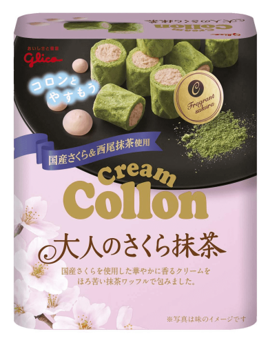 Glico Cream Collon ciasteczka z kremem Sakura i Matcha | JaponiaCentralna.pl