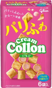 Glico Cream Collon cookies with strawberry cream, 6 mini packs