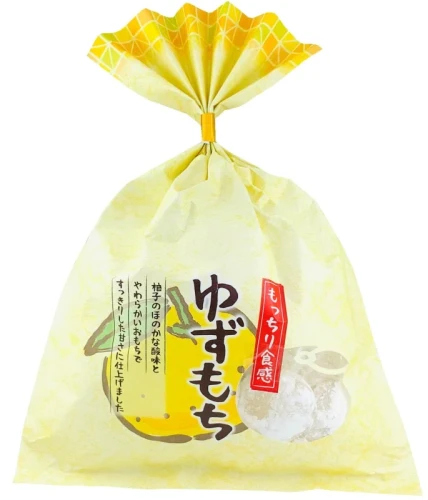 Seiki tradycyjne słodycze Mochi z kawałkami cytrusa Yuzu, 160g | JaponiaCentralna.pl