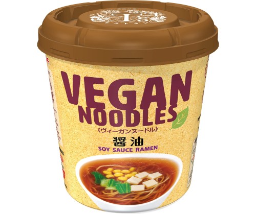 Yamadai T's Vegan Noodles Cup instant ramen o smaku sosu sojowego, 53g | Japonia Centralna.pl
