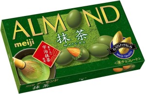 Meiji chocolate covered almonds with matcha, 58g