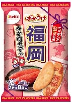 Befco Bakauke Kuriyama Beika krakersy ryżowe o smaku Karashi Mentaiko, 100g | JaponiaCentralna.pl