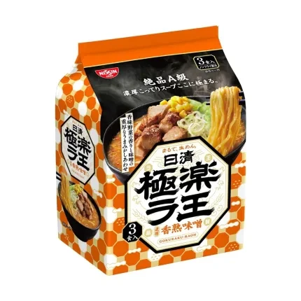 Nissin Raoh Ramen Aromatyczne Miso, 3szt. x 112g  | JaponiaCentralna.pl