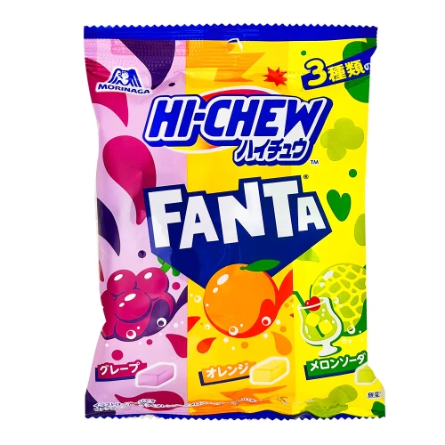 Morinaga Hi-Chew x Fanta gumy rozpuszczalne w 3 smakach, 68g |   JaponiaCentralna.pl