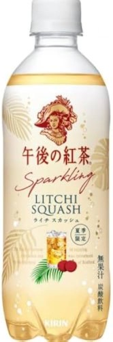 Kirin Gogo no Kocha czarna gazowana herbata o smaku liczi, 500 ml | japoniacentralna.pl