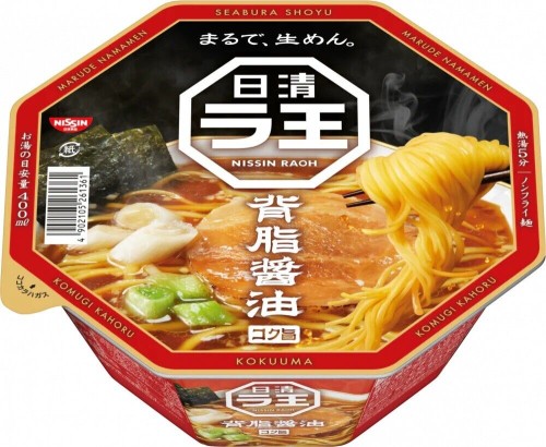 Nissin Cup Raoh instant ramen o smaku sosu sojowego, 115g | JaponiaCentralna.pl