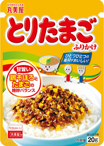 Marumiya Furikake Tori Tamago przyprawa do ryżu z kurczakiem i jajkiem, 20g   |   JaponiaCentralna.pl