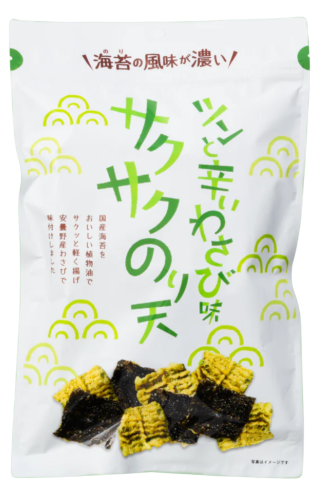 Maruka Noriten chipsy z wodorostów Nori w tempurze o smaku Wasabi, 68g | JaponiaCentralna.pl