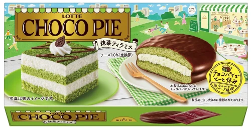 Lotte Choco Pie ciasteczka deserowe Matcha Tiramisu, 6 szt. x 31g | JaponiaCentralna.pl