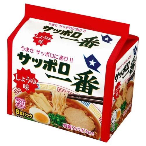 Sapporo Ichiban Ramen o smaku sosu sojowego, 5 szt. x 100g | JaponiaCentralna.pl