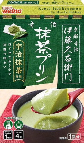 Nissin Welna Kyoto Itohkyuemon pudding w proszku o smaku herbaty Matcha, 50g | JaponiaCentralna.pl