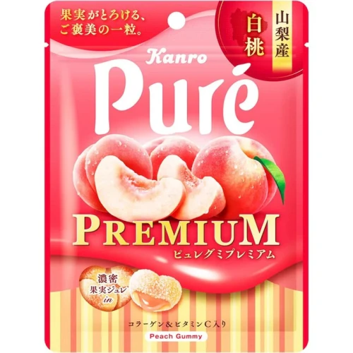 Kanro Puré Premium żelki o smaku brzoskwini, 54g | JaponiaCentralna.pl