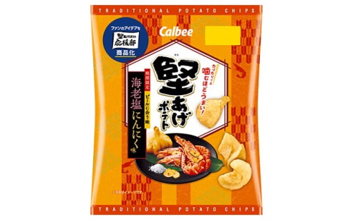 Calbee chipsy ziemniaczane Kata-Age o smaku krewetki i czosnku, 60g | JaponiaCentralna.pl