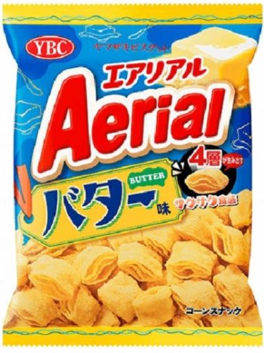 YBC Aerial wielowarstwowe chipsy kukurydziane o smaku masła, 65g | JaponiaCentralna.pl