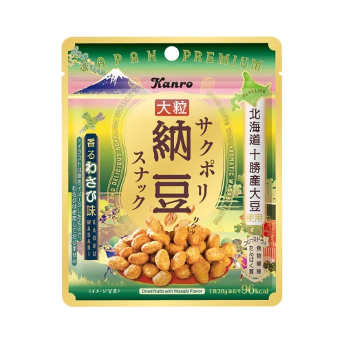 Kanro Wasabi Crunch przekąska z Natto, 20 g | JaponiaCentralna.pl