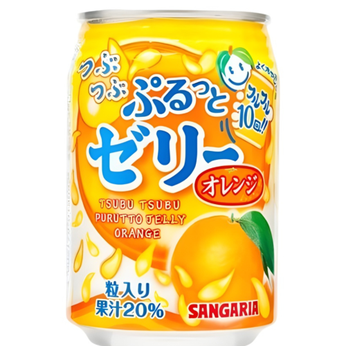 Sangaria Tsubu Tsubu Purutto Jelly w smaku pomarańczowym, 280 g   | JaponiaCentralna.pl