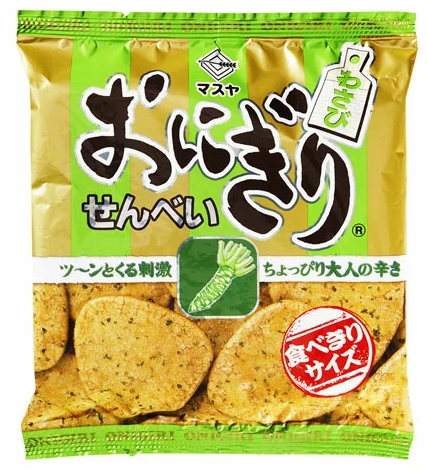 Masuya krakersy ryżowe w kształcie onigiri - wasabi, 55g | JaponiaCentralna.pl