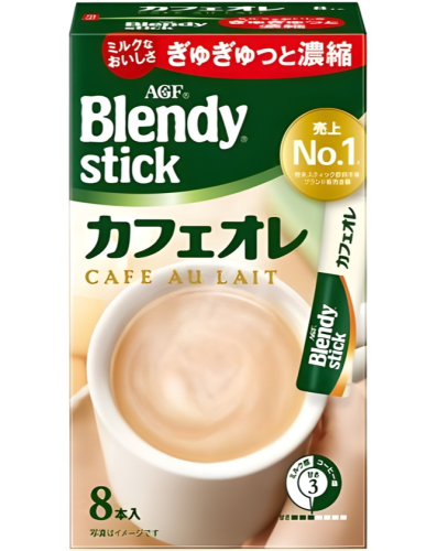 AGF Blendy Stick Kawa z Mlekiem Café au Lait, 8 szt.  | JaponiaCentralna.pl