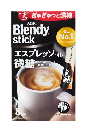 AGF Blendy Stick Espresso au Lait Lekko Słodzone, 8 szt.   | JaponiaCentralna.pl