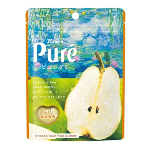 Kanro Pure Gummy żelki o smaku gruszki La France, 52 g  | japoniacentralna.pl