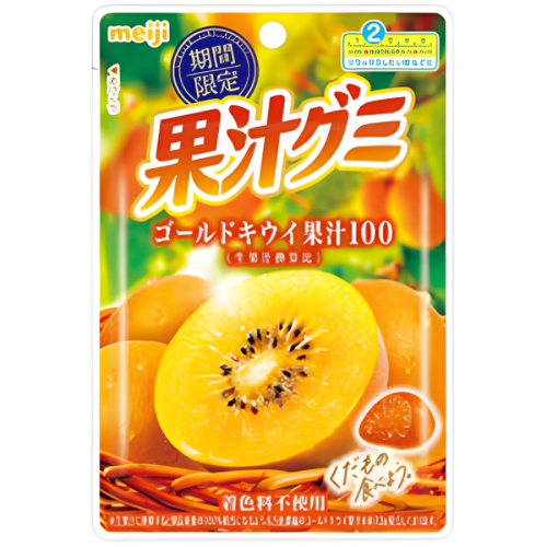 Meiji Juicy Gummy żelki o smaku złotej kiwi, 47 g  | japoniacentralna.pl