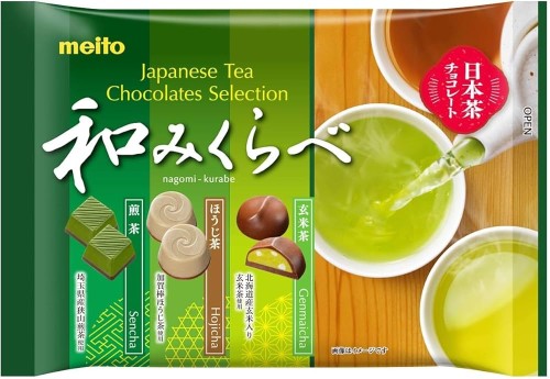 Meito praliny czekoladki o smaku trzech rodzajów japońskiej zielonej herbaty, 111g　 | JaponiaCentralna.pl