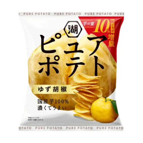 Koikeya Pure Potato Chipsy o smaku Yuzukosho, 58 g　  | japoniacentralna.pl