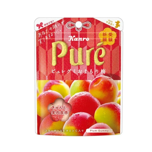 Kanro Puré żelki o smaku śliwki Ume, 52g | JaponiaCentralna.pl