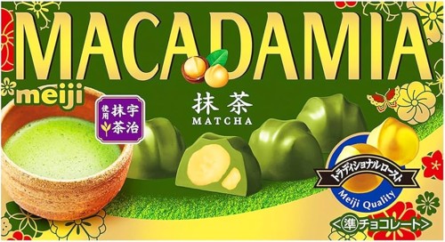 Meiji orzechy macadamia w czekoladzie Matcha, 63g  | JaponiaCentralna.pl
