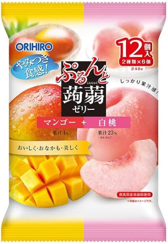 Orihiro Purunto galaretki konjac o smaku mango i białej brzoskwini, 240 g  | japoniacentralna.pl