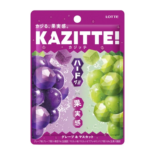 Lotte żelki Kajitte o smaku czerwonego winogrona i Muscat, 80g | JaponiaCentralna.pl
