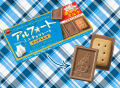 Bourbon Alfort Mini Chocolate pełnoziarniste ciasteczka mocno mleczne, 55g  | JaponiaCentralna.pl