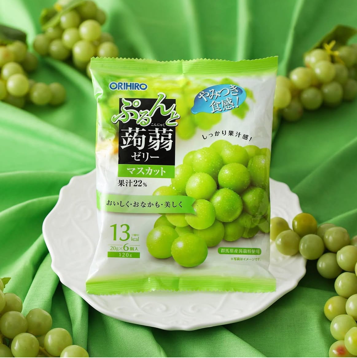 オリヒロ ぷるんと蒟蒻ゼリーパウチ マスカット 120g JaponiaCentralna.pl