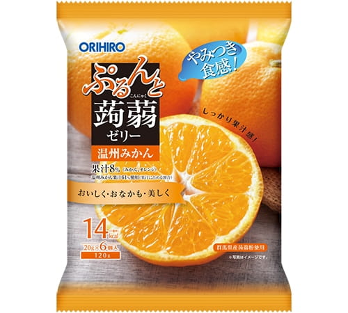 Oh~シャンゼリーゼ~ ・樹脂ノンホール オリヒロ ぷるんと蒟蒻ゼリーパウチ 温州みかん 120g JaponiaCentralna.pl